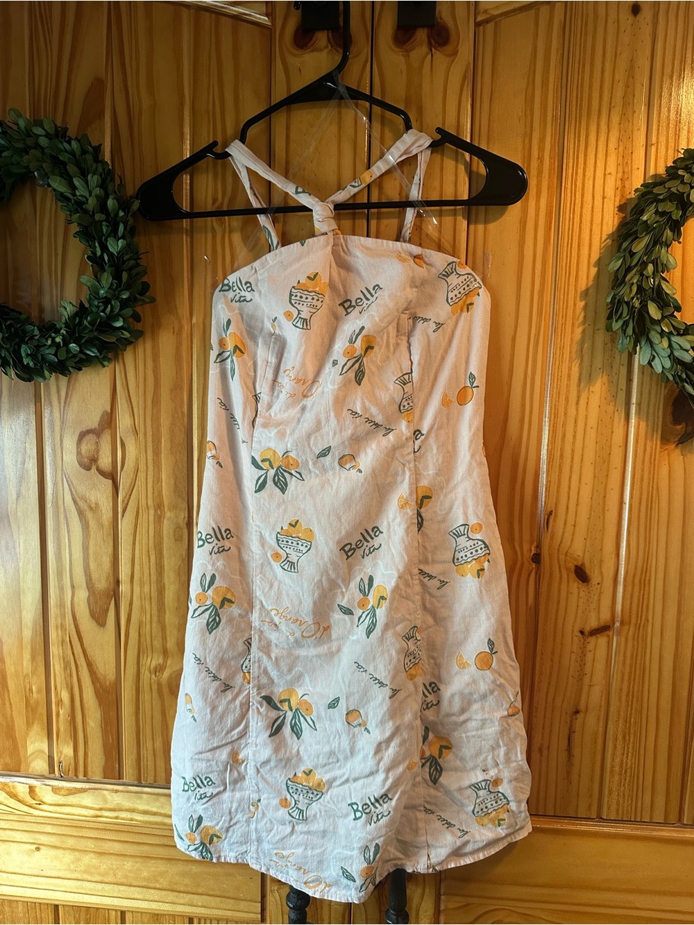 wild fable White Mini Dress with Yellow & Green Print